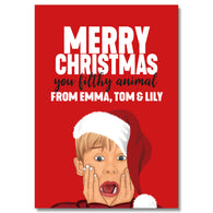 Personalised Filthy Animal Christmas Card